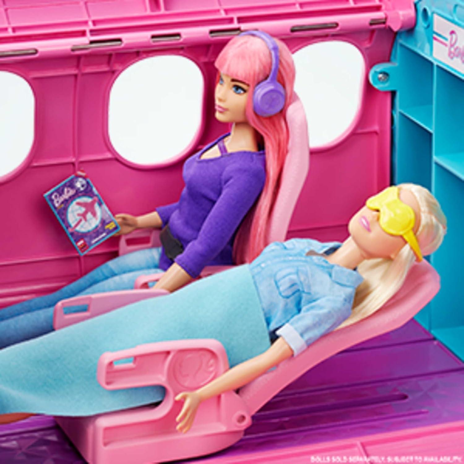 imageBarbie Dreamplane Airplane Toys Playset with 15 Accessories Including Puppy Snack Cart Reclining Seats and More Amazon ExclusiveDreamPlane