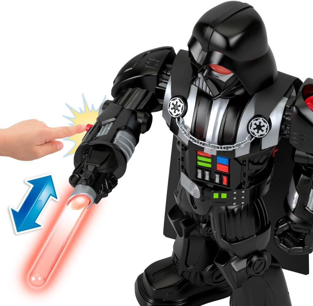 imageFisherPrice Imaginext Star Wars Darth Vader Bot 2 Ft Tall Toy Lights Sounds amp Stormtrooper Metal Character Key for Kids Ages 3 Years