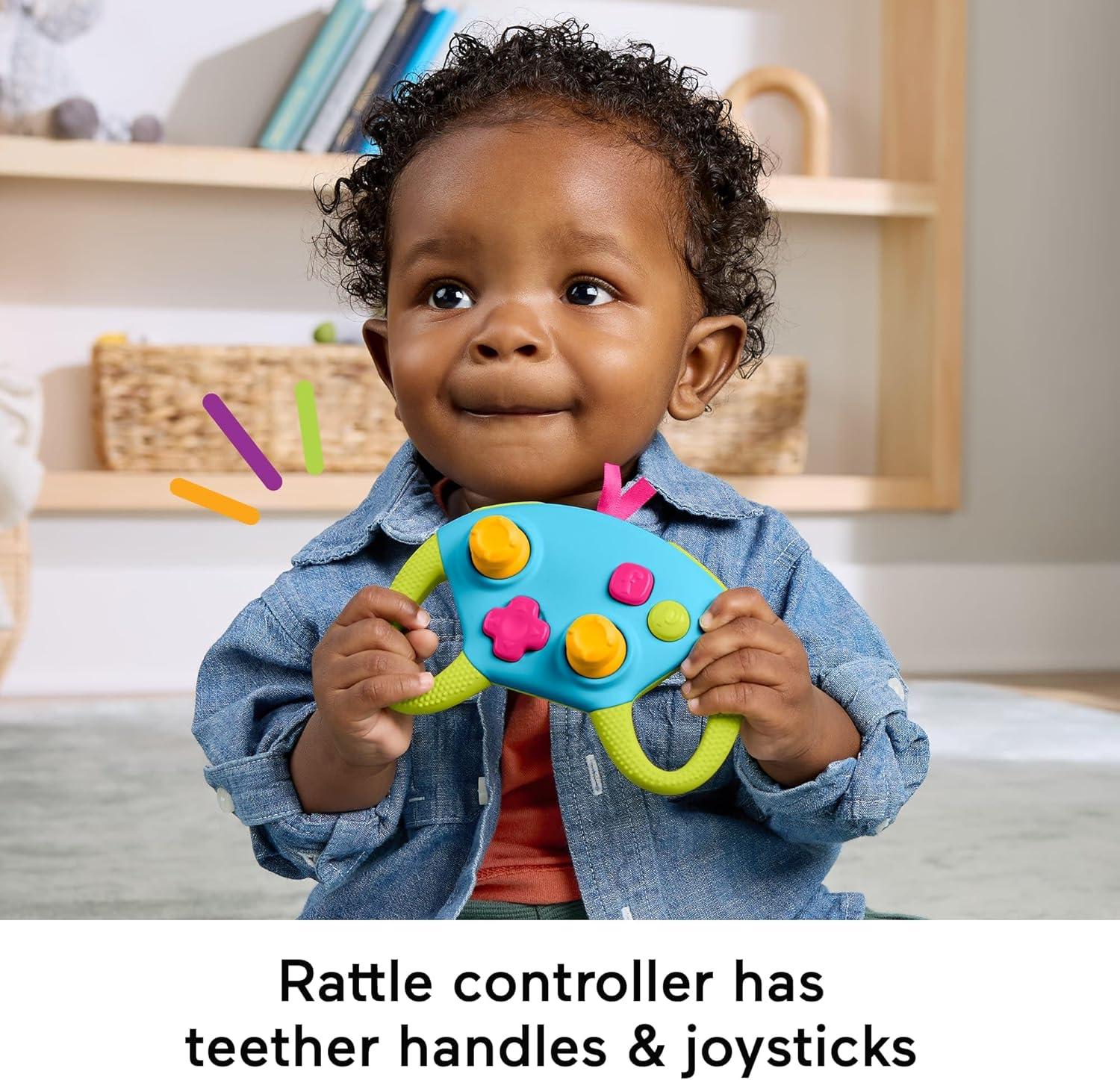 imageFisherPrice Newborn Toys LevelUp Little Gamer Gift Set Baby Rattle Teether amp Crinkle Activities for Infants Ages 3 Months