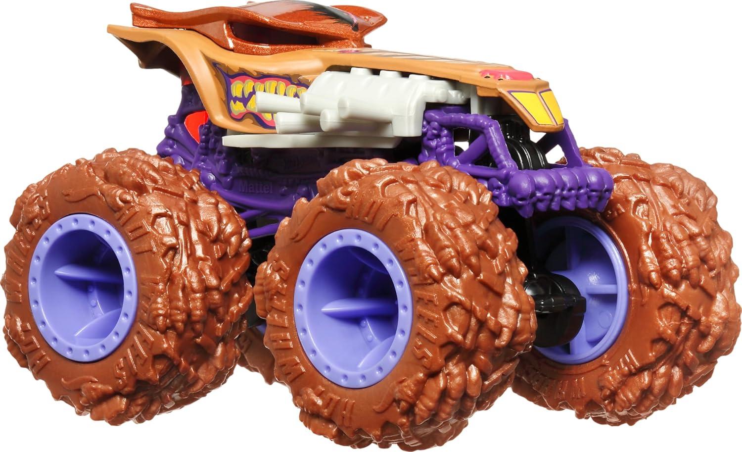 imageHot Wheels Monster Trucks 2Pack Demolition Doubles Set of 2 Toy Vehicles in 164 Scale for Kids amp Collectors Styles May Vary4Pack Fang Frenzy