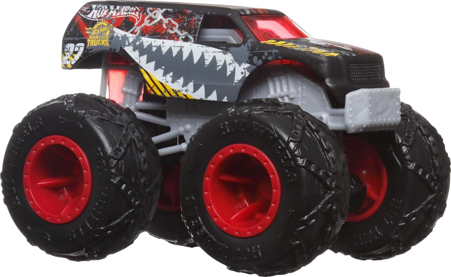 imageHot Wheels Monster Trucks 2Pack Demolition Doubles Set of 2 Toy Vehicles in 164 Scale for Kids amp Collectors Styles May Vary4Pack Fang Frenzy