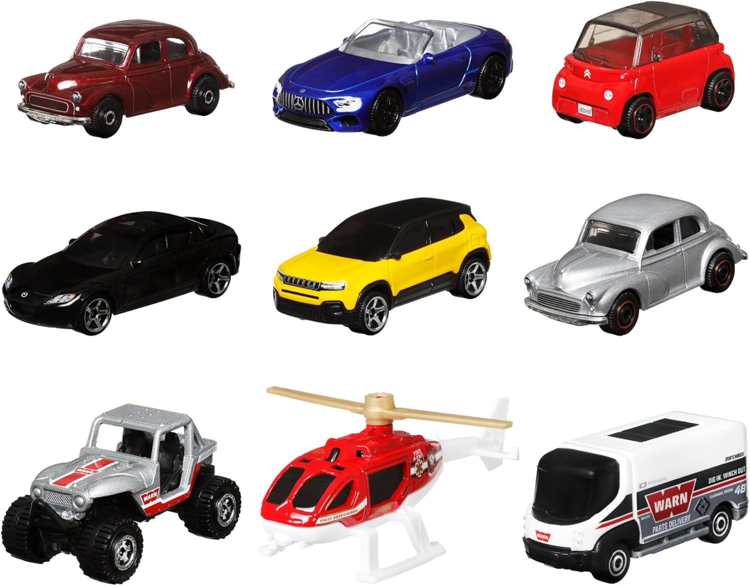 imageMatchbox Cars 164 Scale Toy Cars Buses and Trucks for Kids and Collectors Set of 20 Styles May Vary9Pack