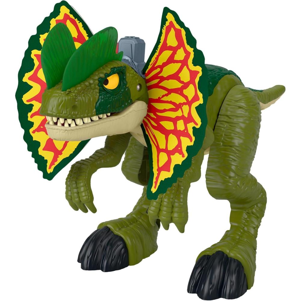 imageFisherPrice Imaginext Jurassic World Dinosaur Toy Thrash Attack Dilophosaurus 16 Inch with Lights amp Sounds for Pretend Play Kids Ages 3 Years