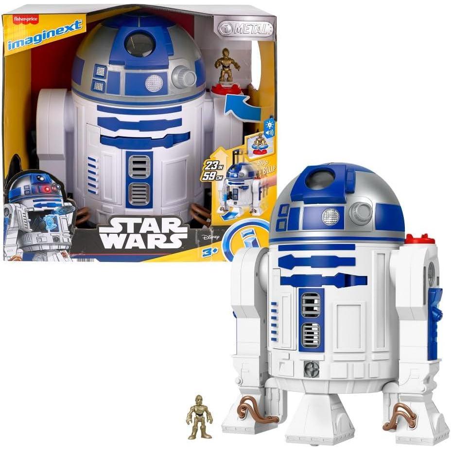 imageFisherPrice Imaginext Star Wars Toy R2D2 175 in Tall with Lights Sounds amp C3P0 Metal Character Key for Kids Ages 3 Years