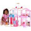 imageBarbie 3Story Townhouse Dollhouse with Elevator Swing Chair Furniture and Accessories Fold for Portability and Travel Amazon Exclusive