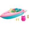 imageBarbie Boat with Puppy and Themed Accessories Fits 3 Dolls Floats in Water Great Gift for 3 to 7 Year Olds