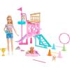 imageBarbie and Stacie to The Rescue Doll amp Playset Puppy Obstacle Course with Doll 3 Dog Figures amp 18 Accessories