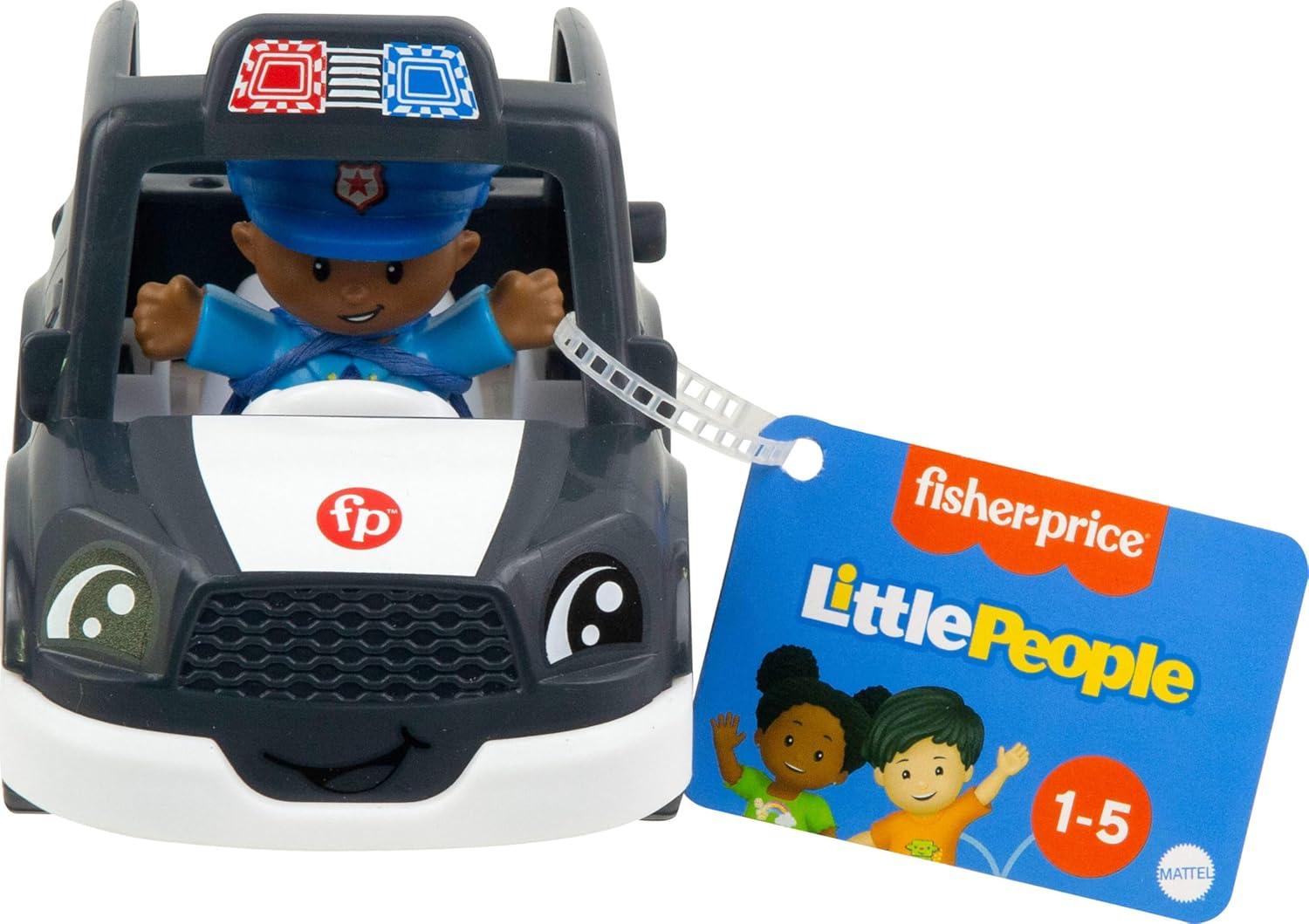 imageFisherPrice Little People Toddler Toys Police Car PushAlong Vehicle amp Figure for Pretend Play Preschool Kids Ages 1 Years