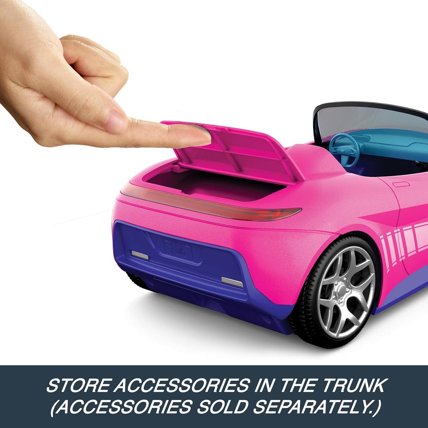imageHot Wheels Barbie RC Toy Car RemoteControl Pink Convertible Can Hold 2 Barbie Fashion Dolls amp Trunk Opens for Storage Sticker Sheet for CustomizingCar
