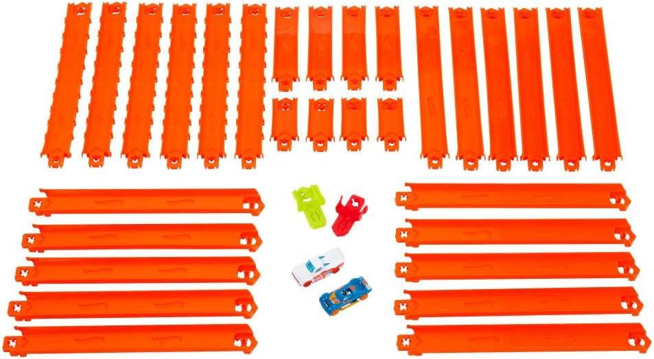 imageHot Wheels Toy Car Track Set Track Creator Deluxe Pack amp 2 164 Scale DieCast Vehicles 25 Feet of Different Length Speed Snap Track amp Connectors Amazon Exclusive