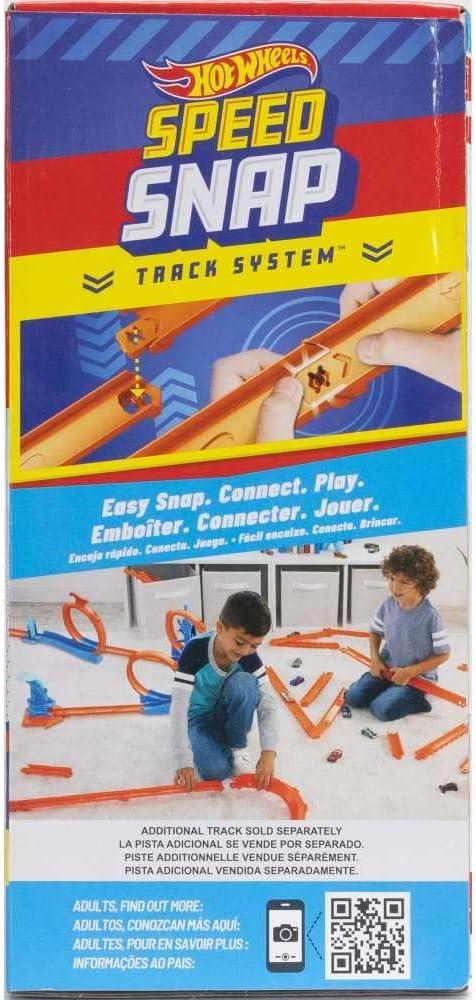 imageHot Wheels Toy Car Track Set Triple Loop Pack amp 164 Scale Vehicle TrackBuilding Components with 3 Loops Speed Snap Tracks amp AdaptersPlayset