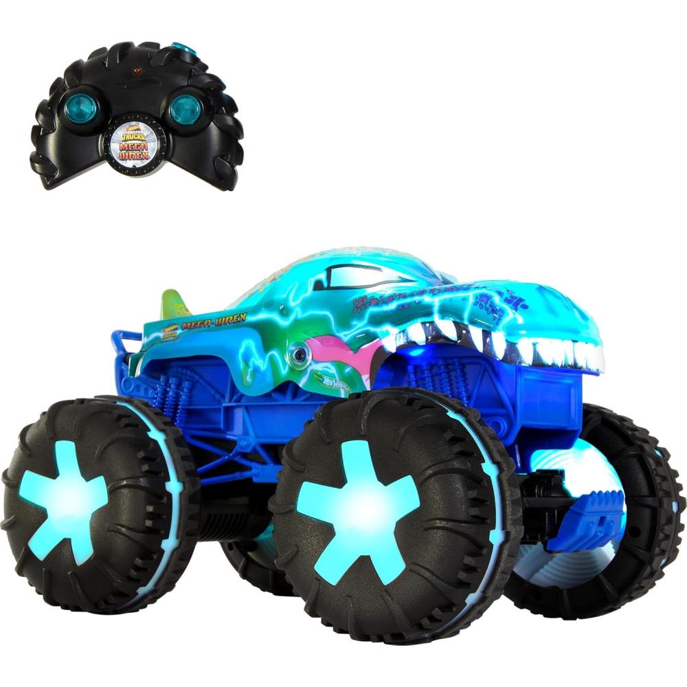imageHot Wheels Monster Trucks 115 Scale MegaWrex Alive BatteryPowered RC Vehicle with Lights amp SoundsMegaWrex