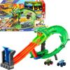 imageHot Wheels Toy Monster Trucks Sharks vs Dinos Dragon Destruction Playset with 164 Scale Great Bite amp Rageasaur Race to Defeat The Cyborg NemesisDragon Track Set