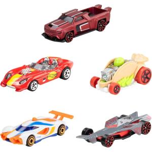 Hot Wheels Toy Cars, Set of 5 1:64 Scale Die-Cast Cars Featured in The Kids Animated Netflix Series Let’s Race