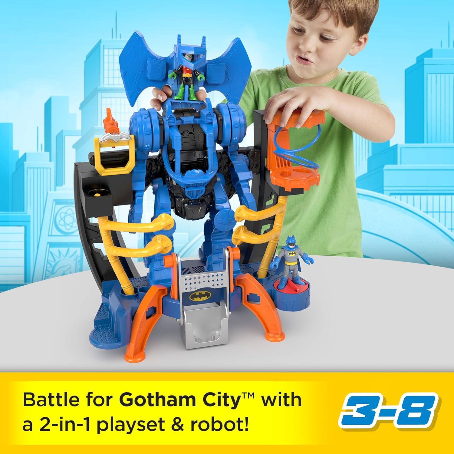 imageFisherPrice Imaginext DC Super Friends Batman Toy Robo Command Center Playset amp Figures Detachable 10inch Robot for Kids Ages 3 Years
