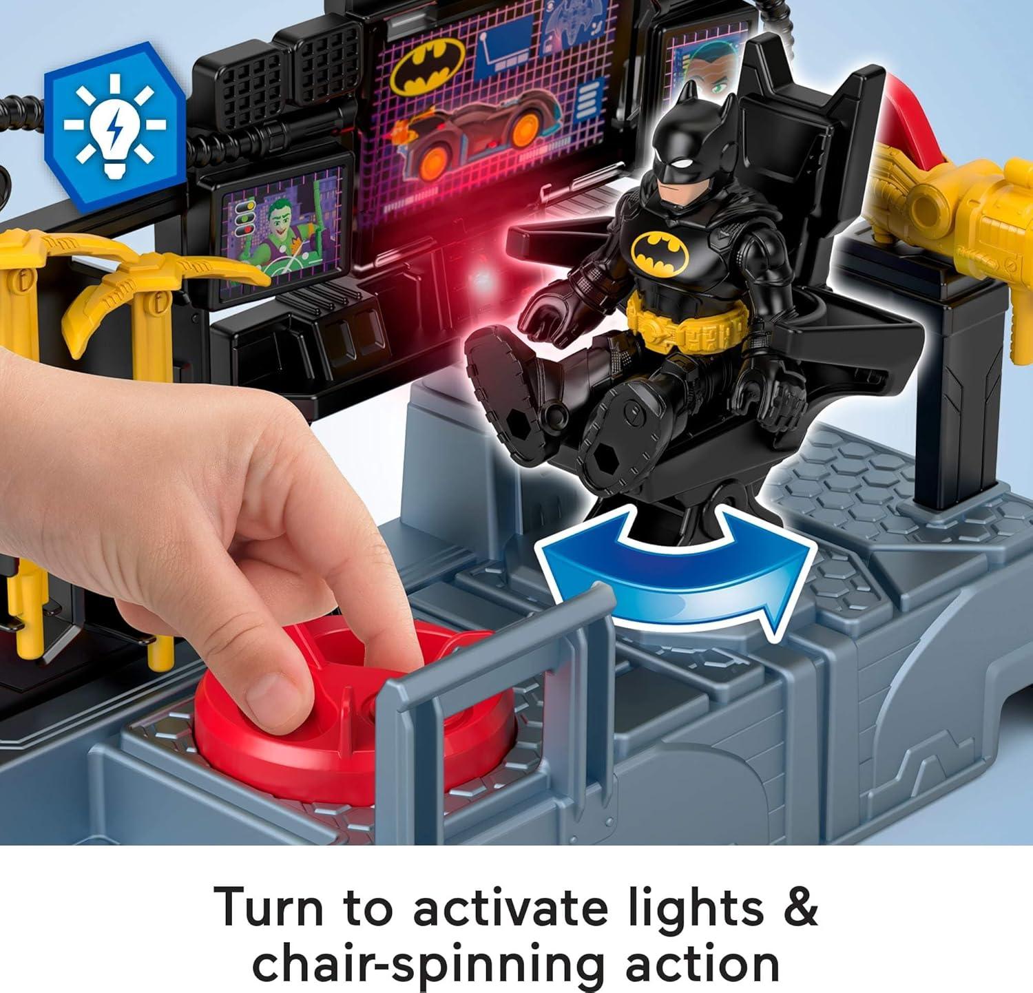imageFisherPrice Imaginext DC Super Friends Batman Toys Bat Command Center Playset with Lights for Preschool Kids Ages 3 Years