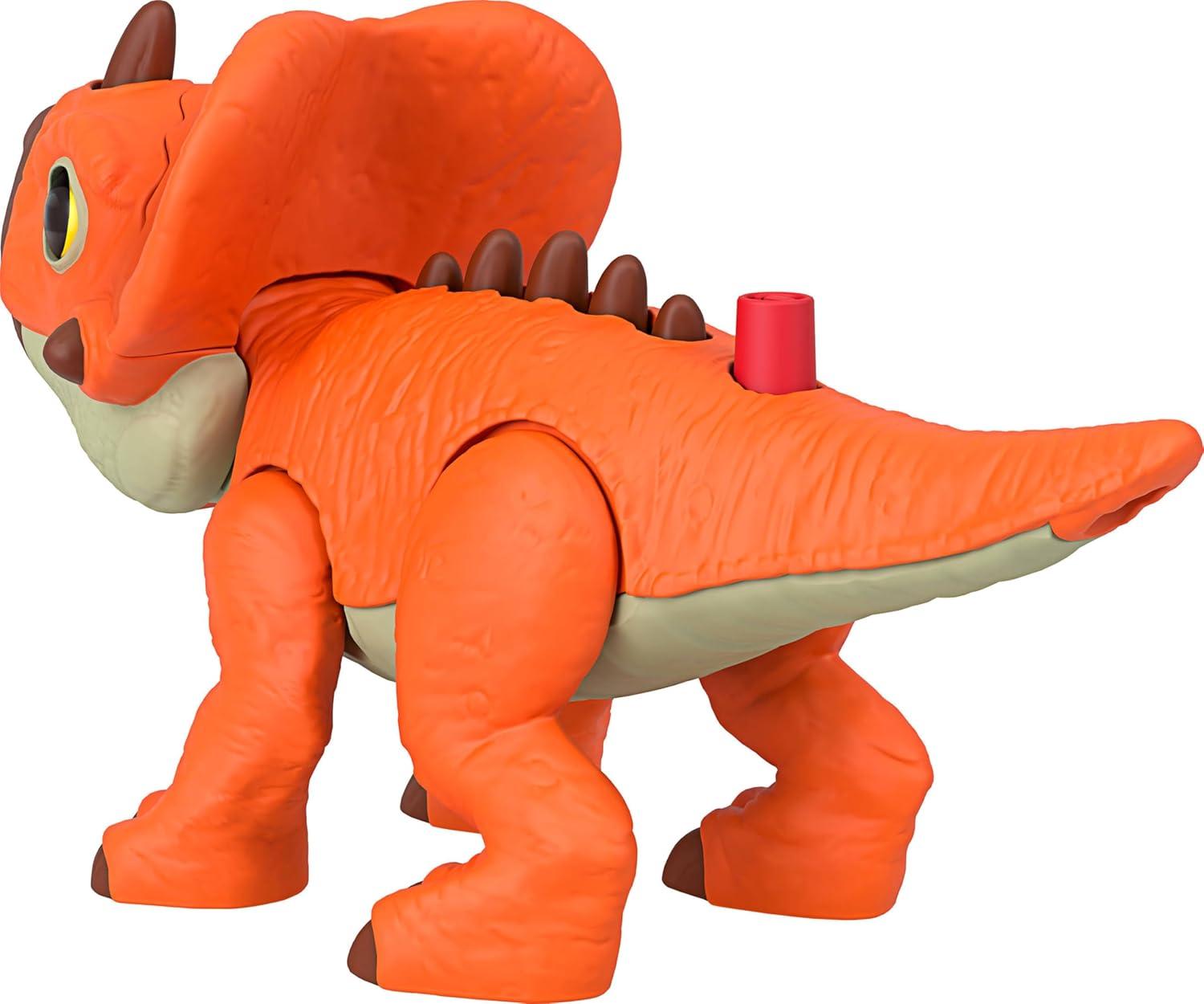 imageFisherPrice Imaginext Jurassic World Dinosaur Action Figure with KidActivated Motion amp Growing Spikes 775inch Aquilops Dino ToyAquilops