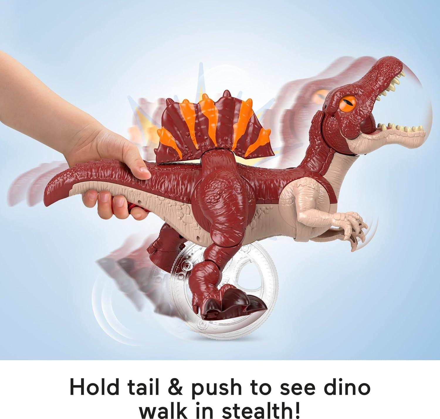 imageFisherPrice Imaginext Jurassic World Rebirth Dinosaur Toy Sprinting Spinosaurus Figure with Lunge amp Chomp Motion 9 Inches Tall