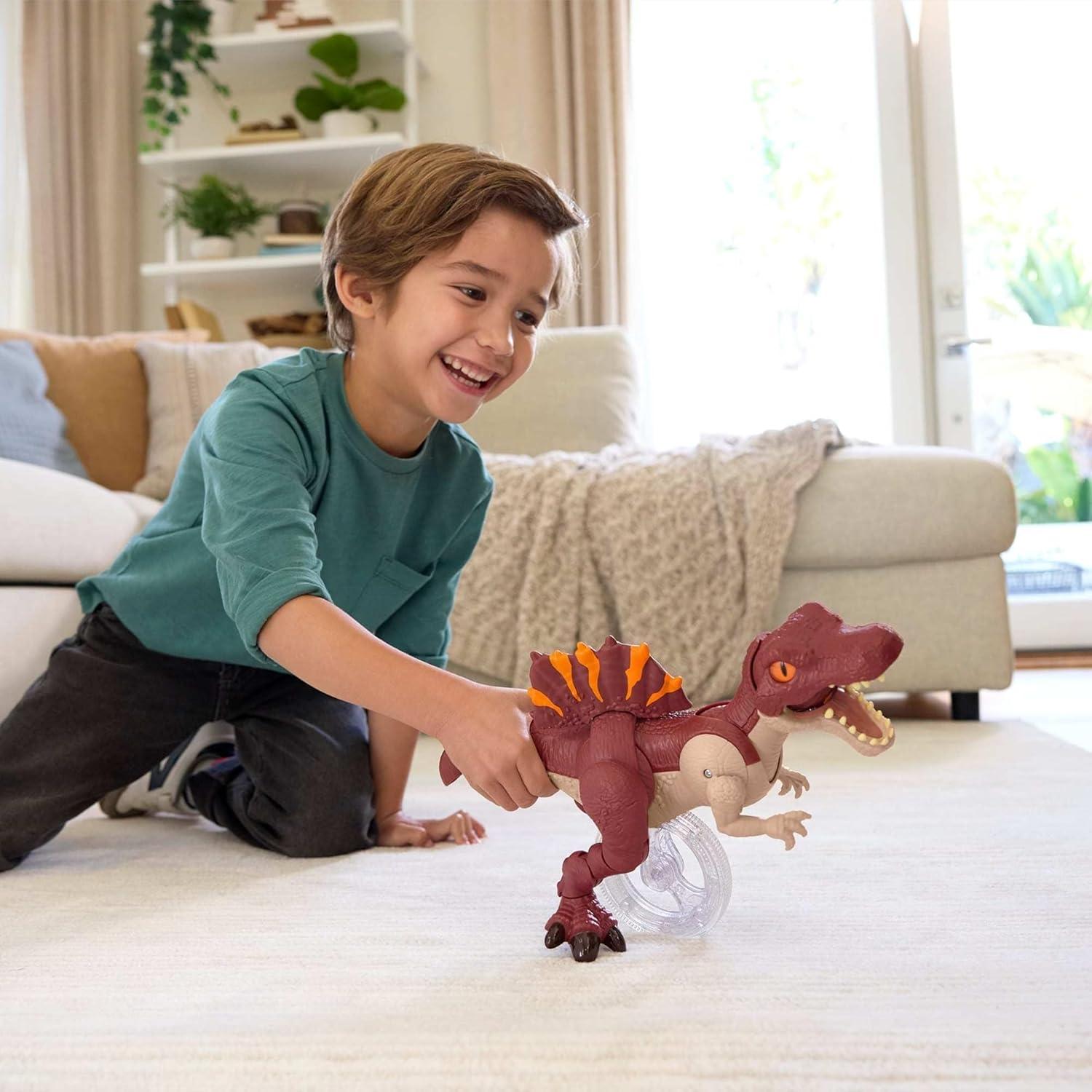 imageFisherPrice Imaginext Jurassic World Rebirth Dinosaur Toy Sprinting Spinosaurus Figure with Lunge amp Chomp Motion 9 Inches Tall