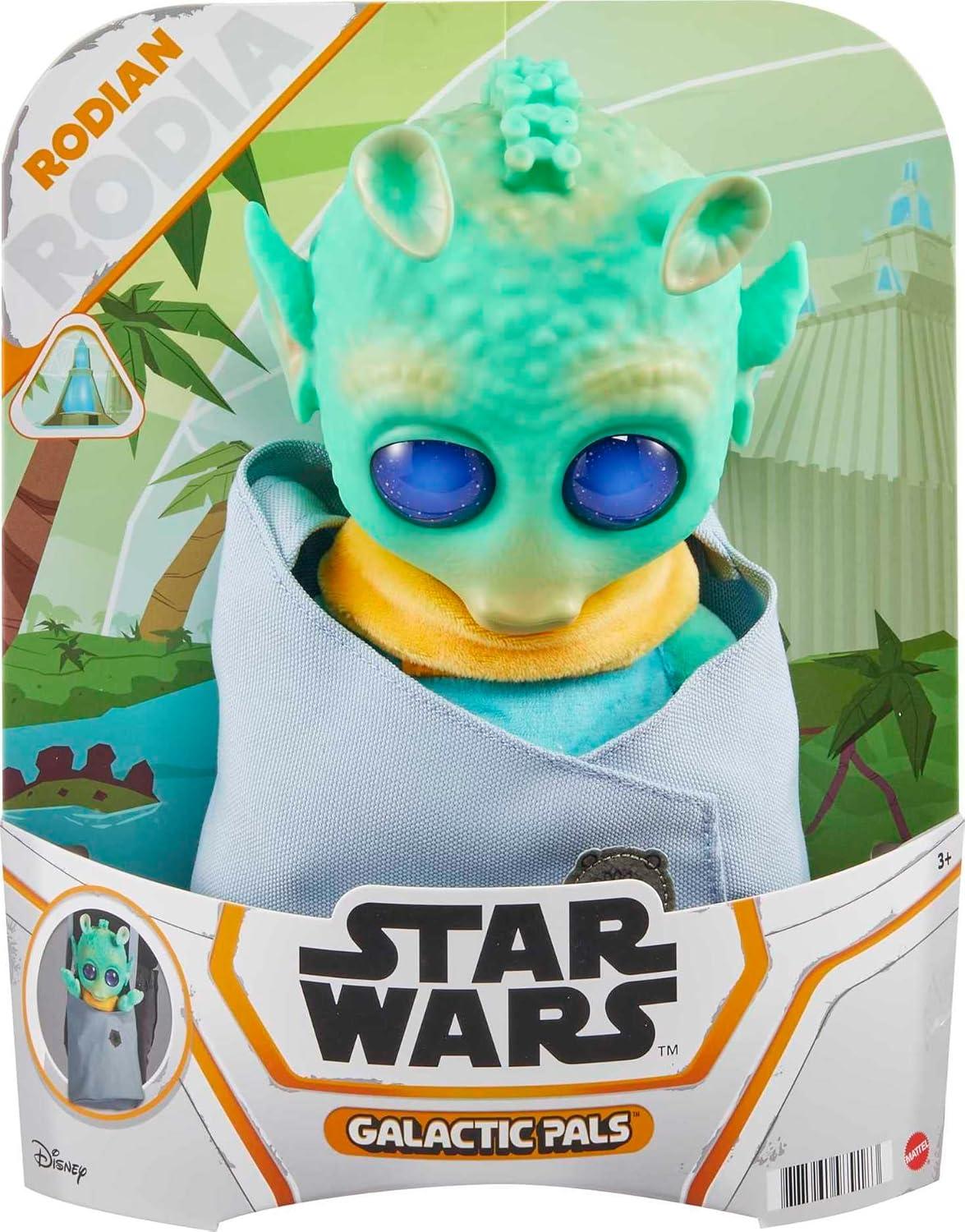 imageMattel Star Wars Galactic Pals Plush Toy Rodian 11inch Soft Doll Set with Carrier amp Personality Profile Card for Personalized ExperienceRodian
