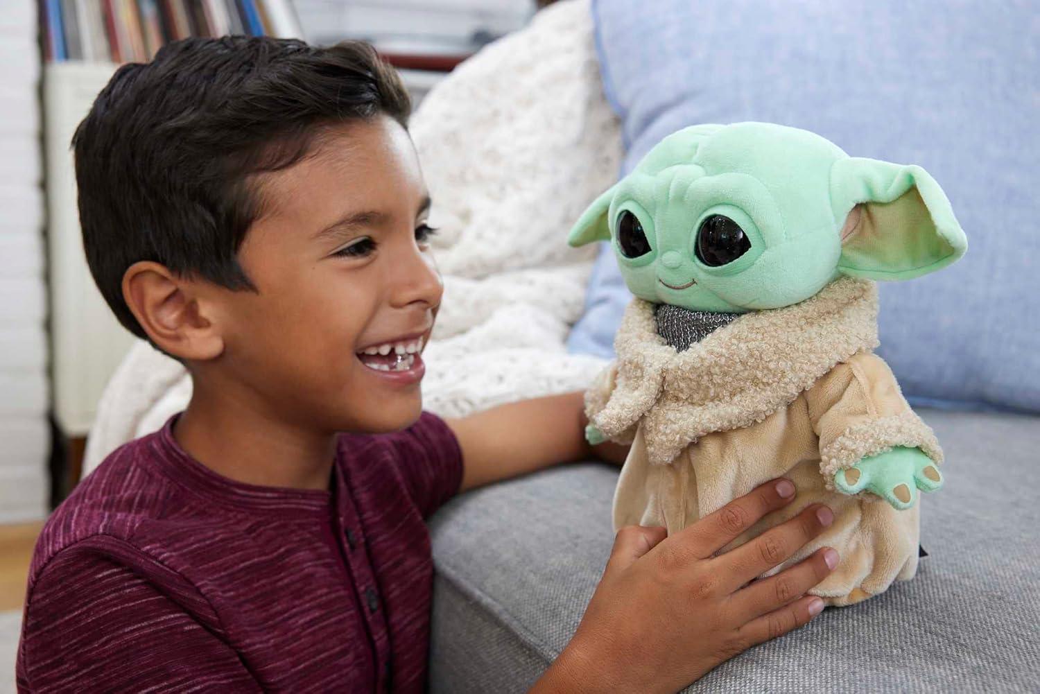 imageMattel Star Wars Grogu Plush with Beskar Armor Soft Doll Inspired by Star Wars Mandalorian Book of Boba Fett Collectible Toy