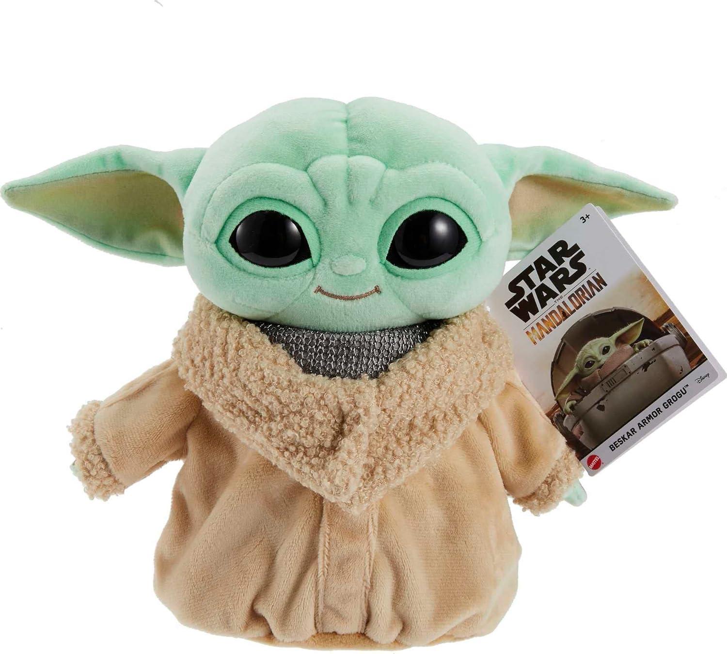 imageMattel Star Wars Grogu Plush with Beskar Armor Soft Doll Inspired by Star Wars Mandalorian Book of Boba Fett Collectible Toy