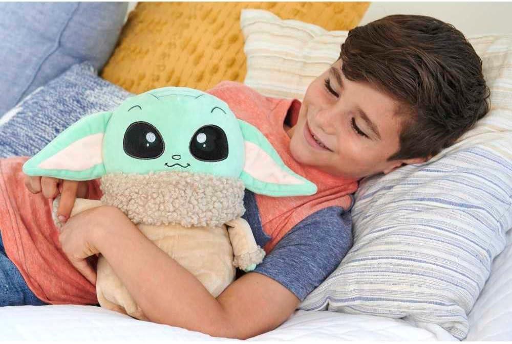 imageMattel Star Wars Jumping Grogu Plush Toy with Jump Action amp Sounds Soft Doll Inspired by Star Wars Mandalorian Book of Boba Fett