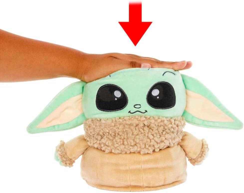 imageMattel Star Wars Jumping Grogu Plush Toy with Jump Action amp Sounds Soft Doll Inspired by Star Wars Mandalorian Book of Boba Fett