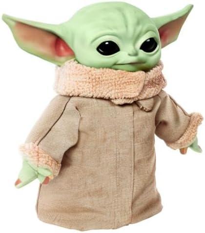 imageMattel Star Wars The Mandalorian Grogu Plush 11inch Toy Squeeze amp Blink Character Figure with Sound Blinking Eyes amp Hand MotionSingle