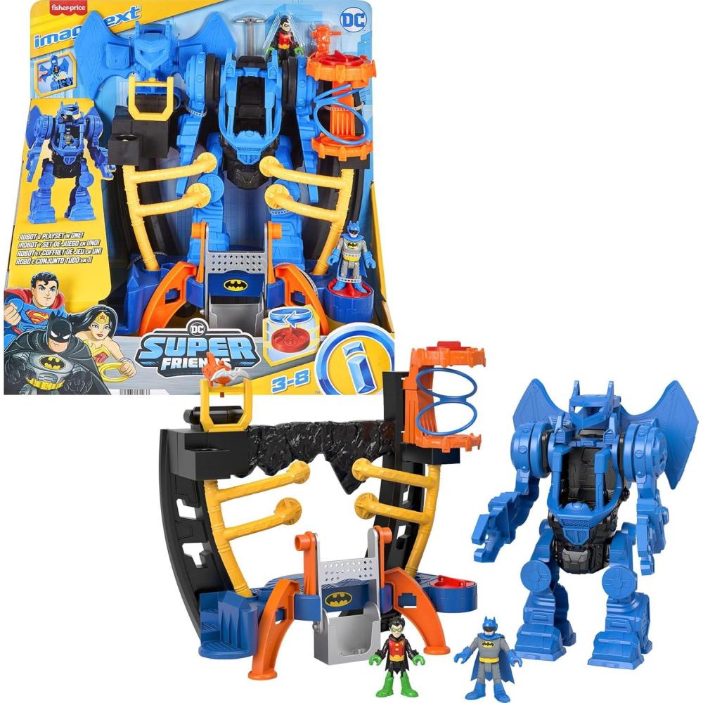 imageFisherPrice Imaginext DC Super Friends Batman Toy Robo Command Center Playset amp Figures Detachable 10inch Robot for Kids Ages 3 Years