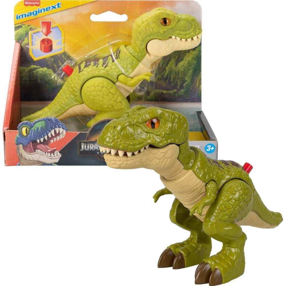 imageFisherPrice Imaginext Jurassic World Dinosaur Action Figure with KidActivated Motion amp Growing Spikes 775inch Aquilops Dino ToyT Rex