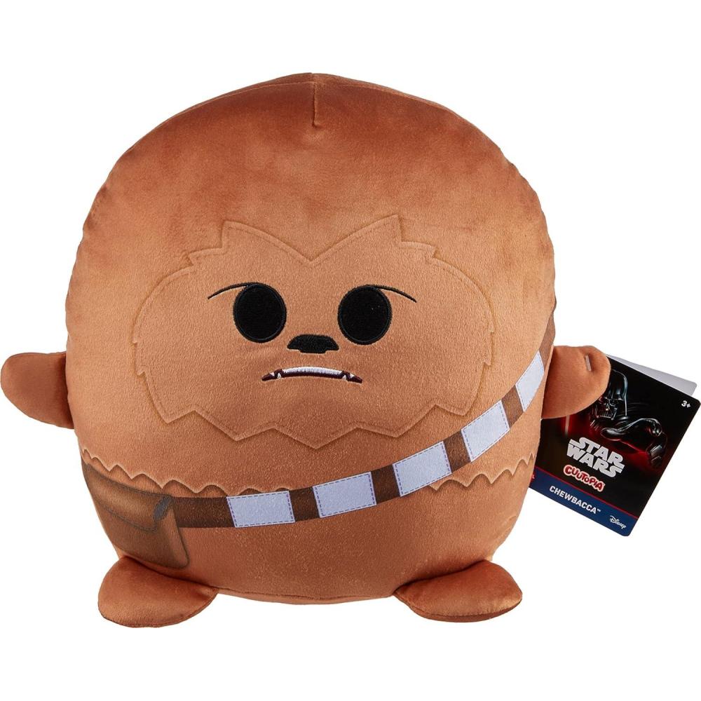 imageMattel Star Wars Cuutopia Plush Figure 10inch Chewbacca Soft Rounded Pillow Doll Collectible Toy Inspired by the Wookiee CharacterChewbacca