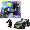 imageFisherPrice Imaginext DC Super Friends Metal Force Batmobile Toy Car 3inch Batman Action Figure amp Accessories Set Includes Launcher amp 2 Discs