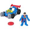 imageFisherPrice Imaginext DC Super Friends Metal Force Supermobile Toy Car 3inch Superman Action Figure amp Accessories Set Includes Launcher amp 2 Discs