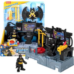 Fisher-Price Imaginext DC Super Friends, Batman Toys Bat Command Center Playset with Lights for Preschool Kids Ages 3+ Years