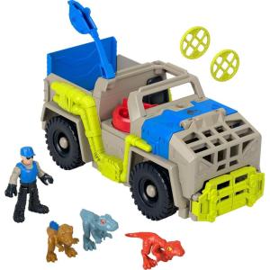 ​Fisher-Price Imaginext Jurassic World Dinosaur Toys Track & Transport Dino Truck & Figure Set for Pretend Play Kids Ages 3+ Years