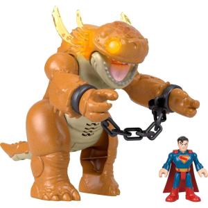 Fisher-Price Imaginext Superman Toy with Lights, Sounds, Motion & 3-inch Action Figure, 10-inch Monster with Chains, for Ages 3+(Playset)
