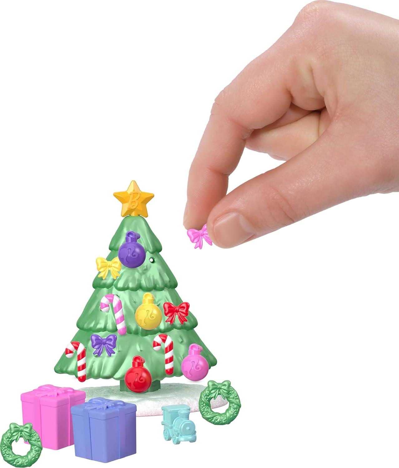 imageBarbie Advent Calendar with Doll amp 24 Surprise Toy Accessories Including Unicorn amp Pets Transform Fashion Doll into Mermaid Fairy amp MoreMini Barbieland