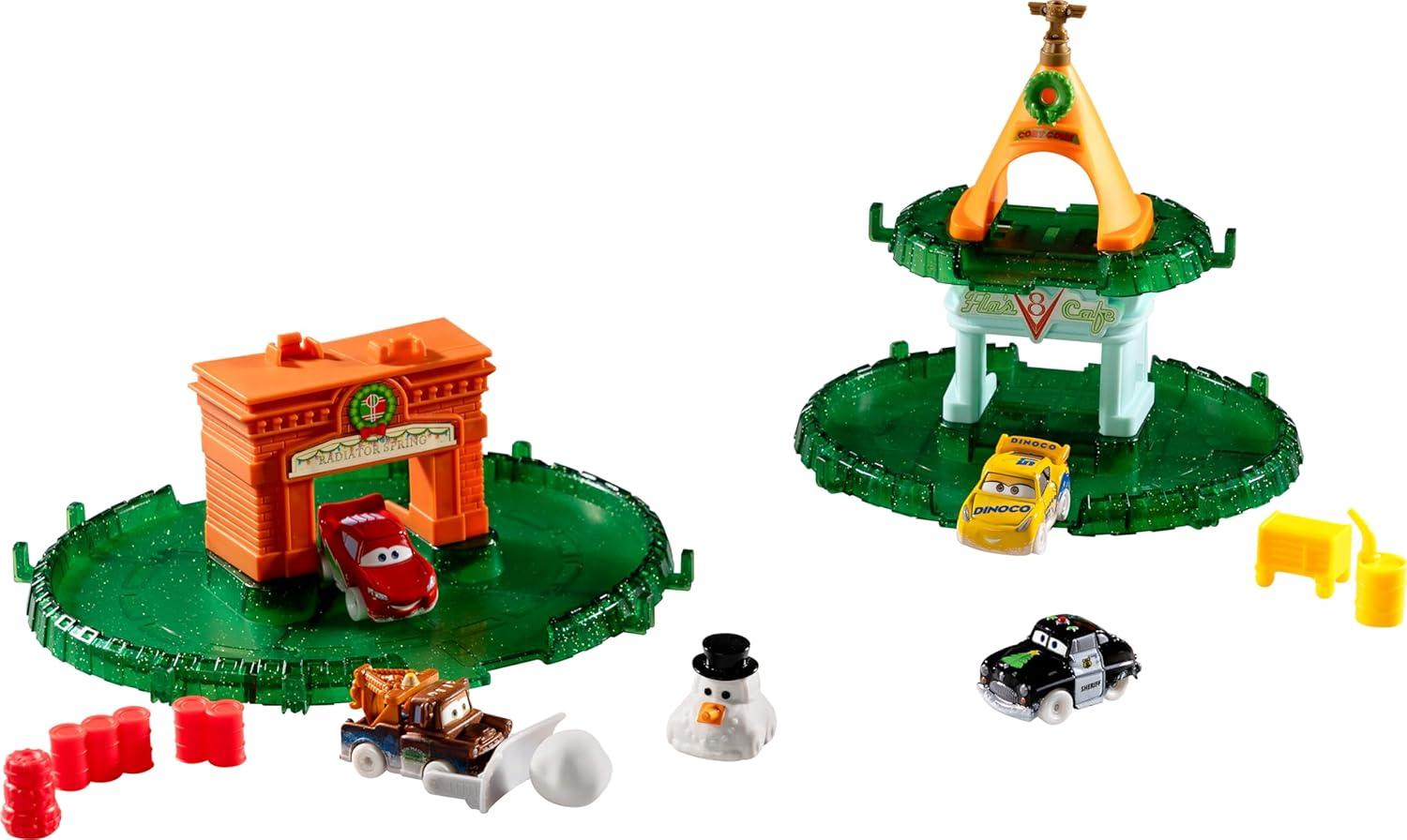 imageMattel Disney and Pixar Cars Minis 2024 Advent Calendar with 24 Pieces Surprises Include 4 Toy Mini Cars Stackable Track amp Storytelling Accessories