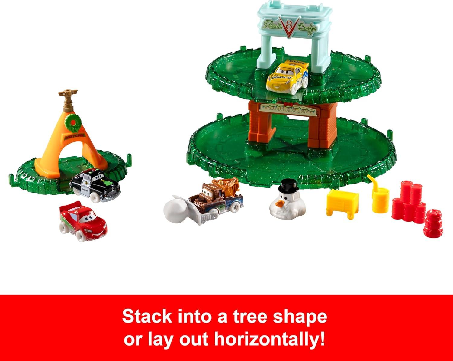 imageMattel Disney and Pixar Cars Minis 2024 Advent Calendar with 24 Pieces Surprises Include 4 Toy Mini Cars Stackable Track amp Storytelling Accessories