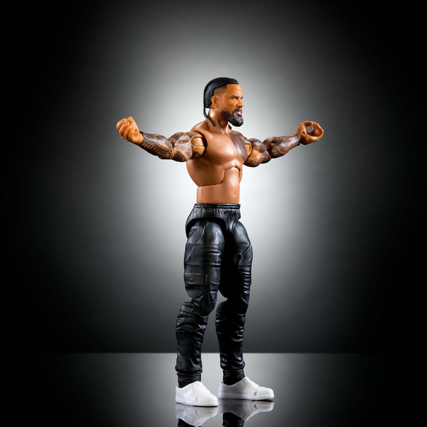imageMattel WWE Elite Action Figure amp Accessories Series 114 6inch Collectible Jimmy USO with 25 Articulation Points amp Swappable Hands