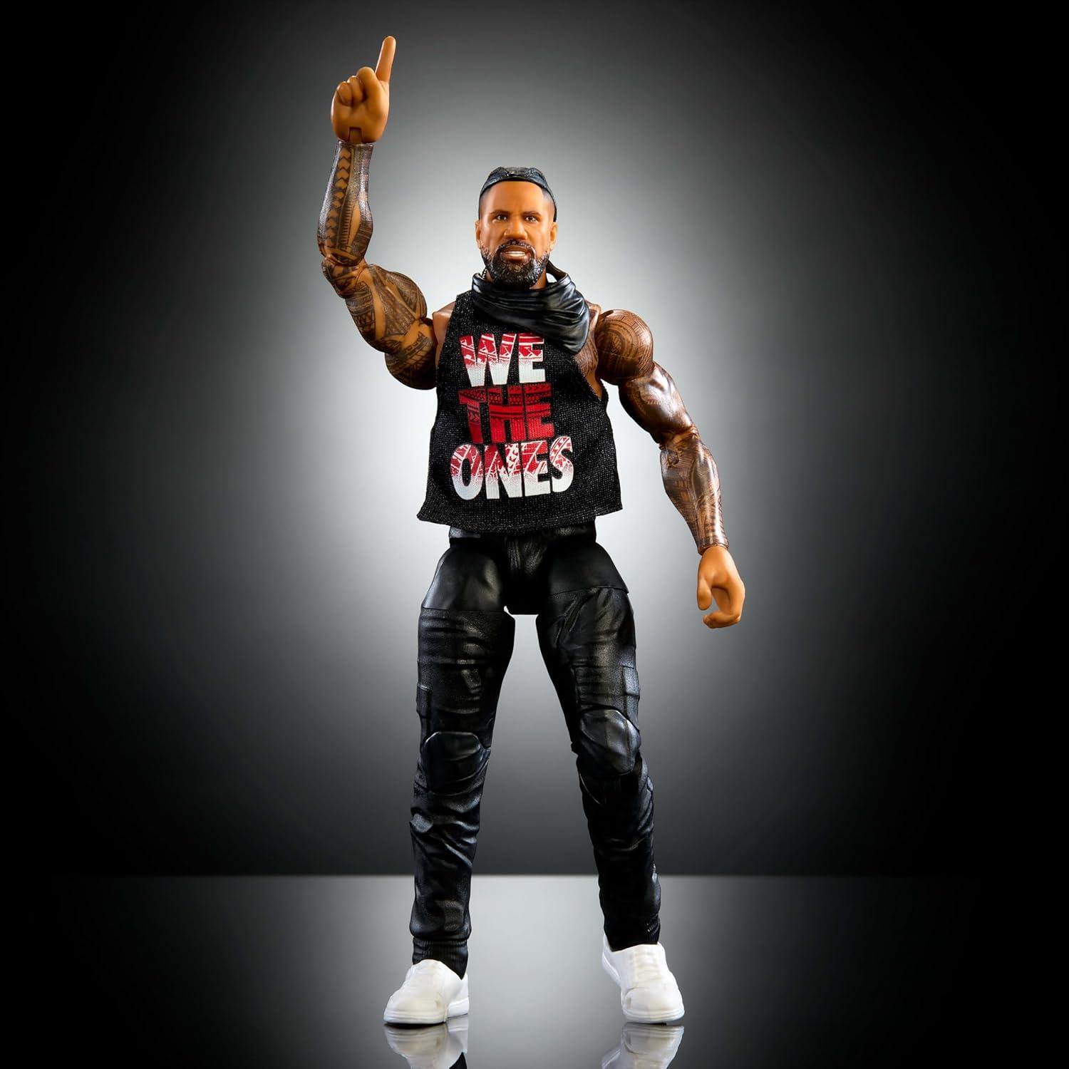 imageMattel WWE Elite Action Figure amp Accessories Series 114 6inch Collectible Jimmy USO with 25 Articulation Points amp Swappable Hands