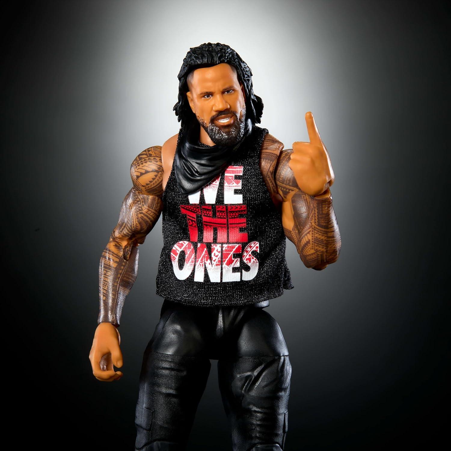 imageMattel WWE Elite Action Figure amp Accessories Series 114 6inch Collectible Jimmy USO with 25 Articulation Points amp Swappable Hands