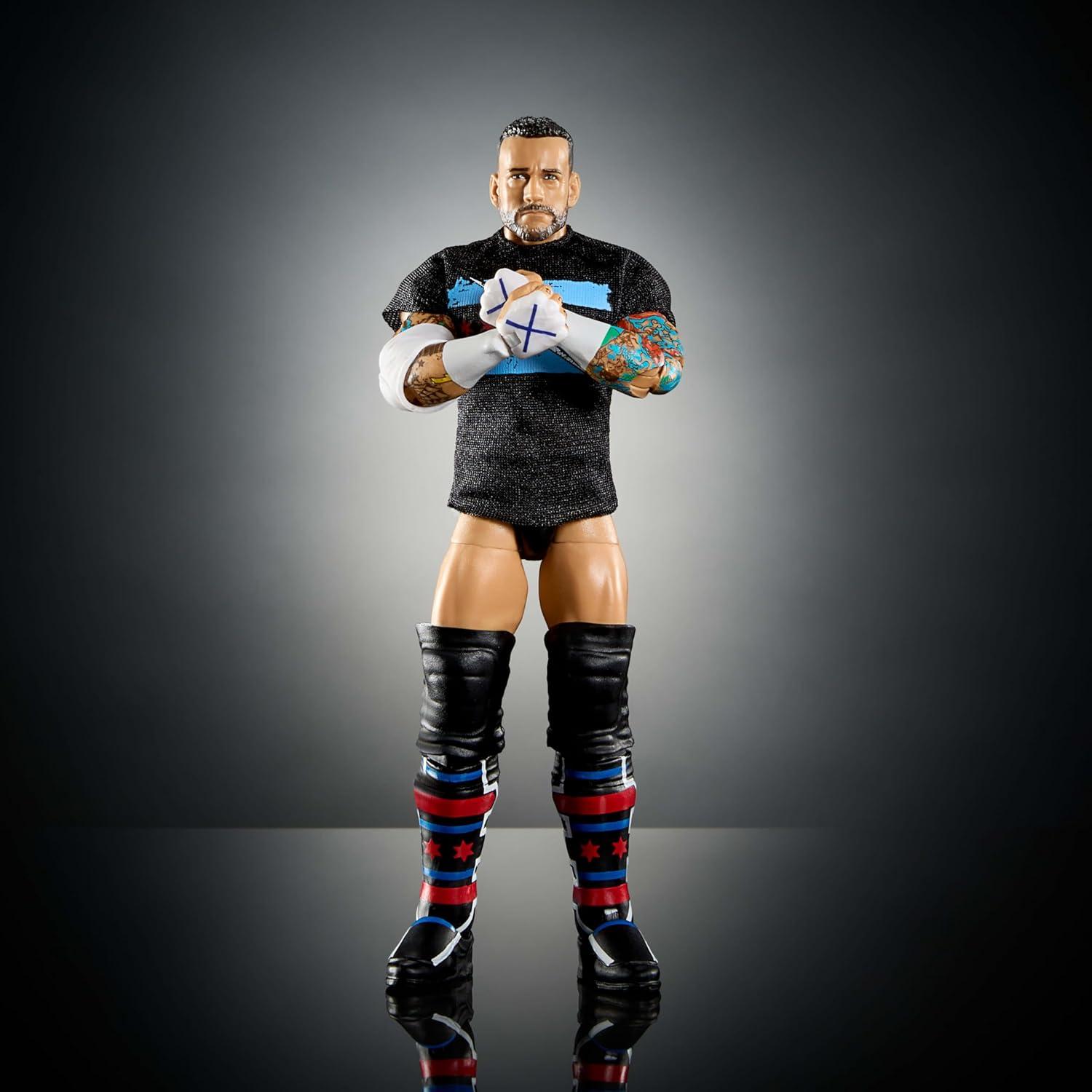 imageMattel WWE Elite Action Figure amp Accessories Series 115 6inch Collectible CM Punk with 25 Articulation Points amp Swappable HandsCM Punk