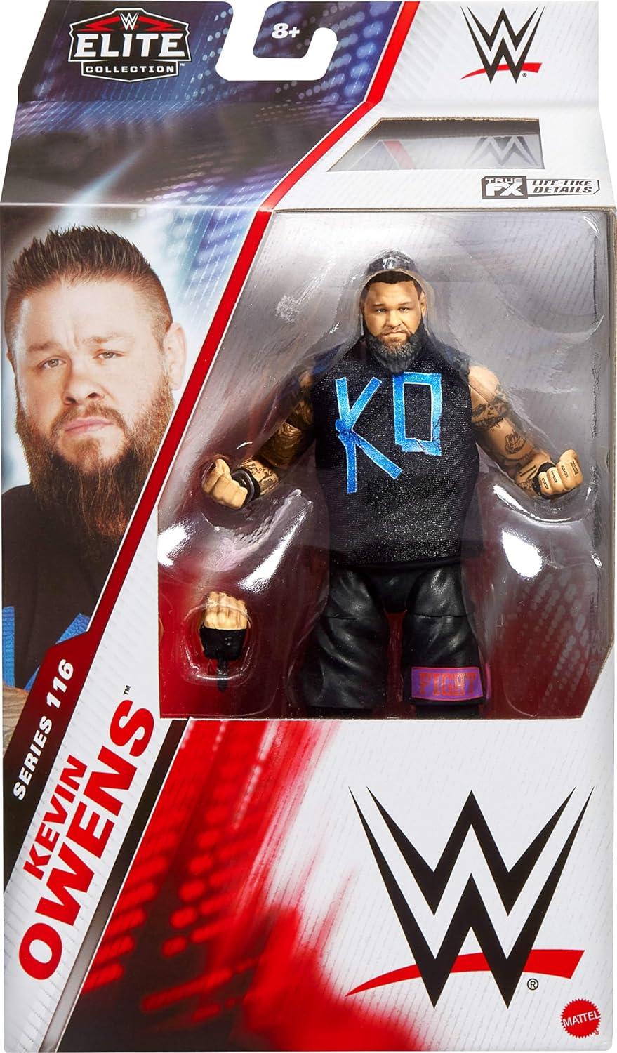 imageMattel WWE Elite Action Figure amp Accessories Series 116 6inch Collectible Randy Orton with 25 Articulation Points amp Swappable HandsKevin Owens