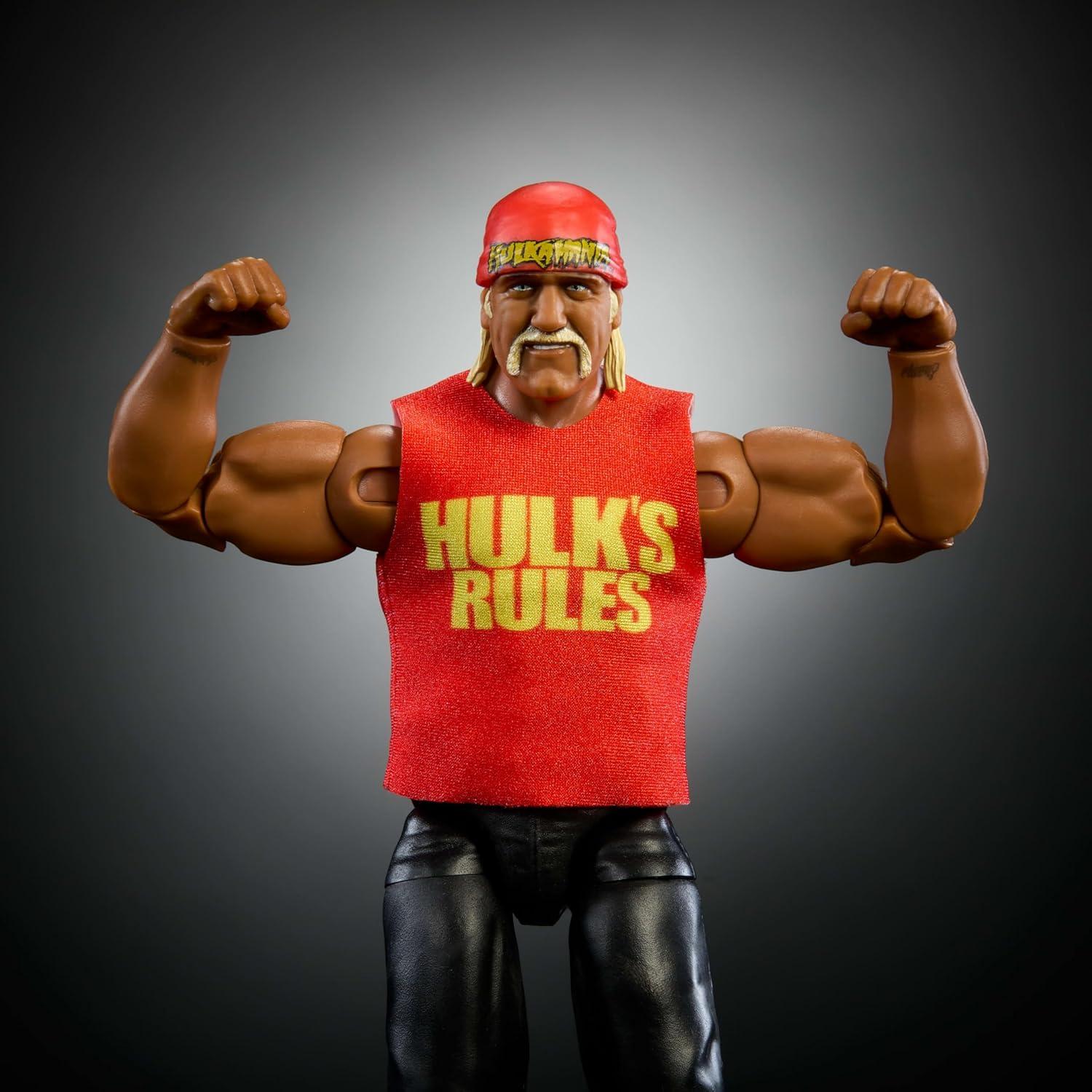 imageMattel WWE Elite Collection Action Figure amp Accessories Premium Live Event Hulk Hogan Set Wrestlemania with Howard Finkel BuildAFigure Parts