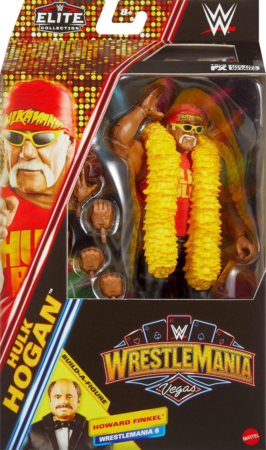 imageMattel WWE Elite Collection Action Figure amp Accessories Premium Live Event Hulk Hogan Set Wrestlemania with Howard Finkel BuildAFigure Parts