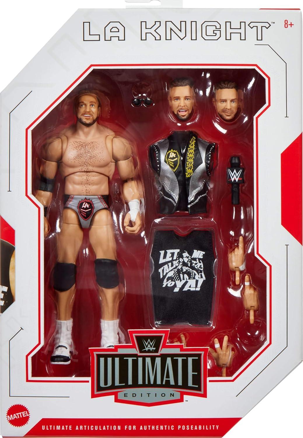 imageMattel WWE Ultimate Edition Action Figure amp Accessories 6inch LA Knight Collectible Set Swappable Heads amp Hands 30 Articulation Points