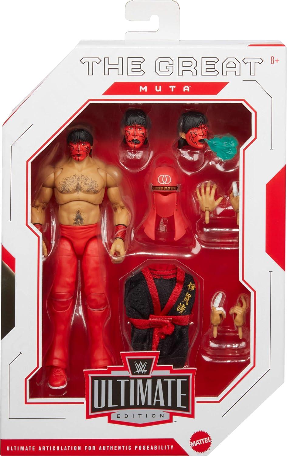 imageMattel WWE Ultimate Edition Action Figure amp Accessories 6inch The Great Muta Collectible Set Swappable Heads amp Hands 30 Articulation Points