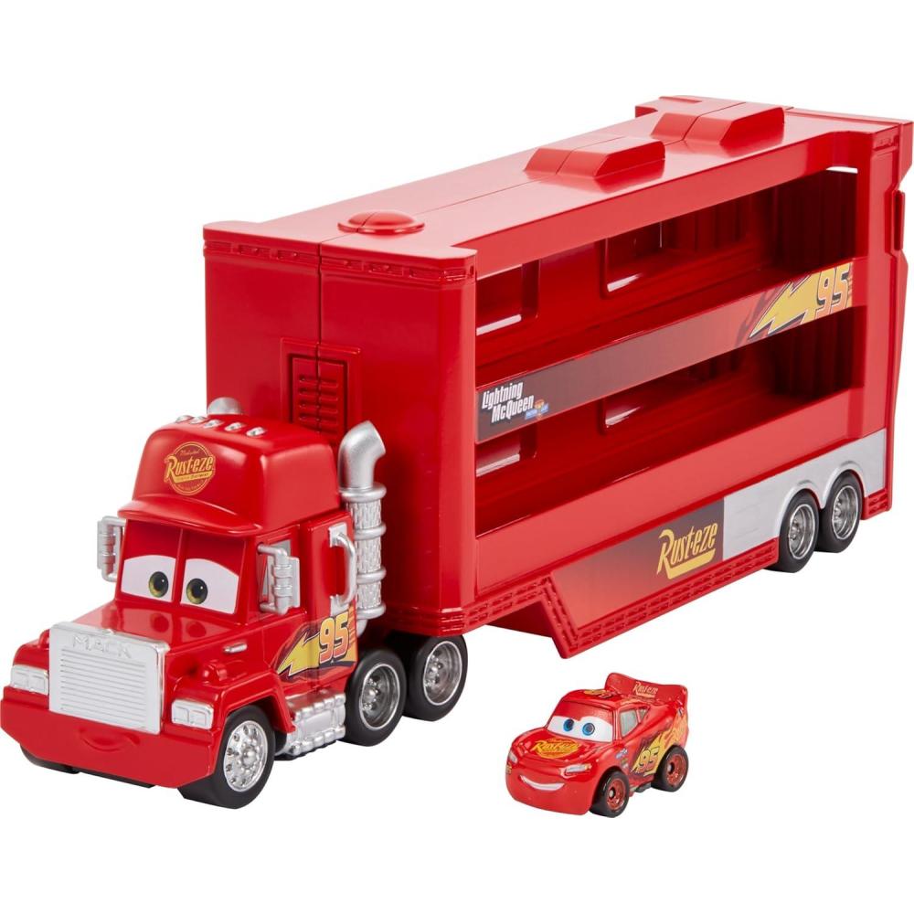 imageMattel Disney and Pixar Cars Mack Hauler 13inch Toy Transporter Truck with Ramp amp Carry Storage for 12 Vehicles Gift for Kids Ages 4 Years Old amp UpMiniCars Hauler